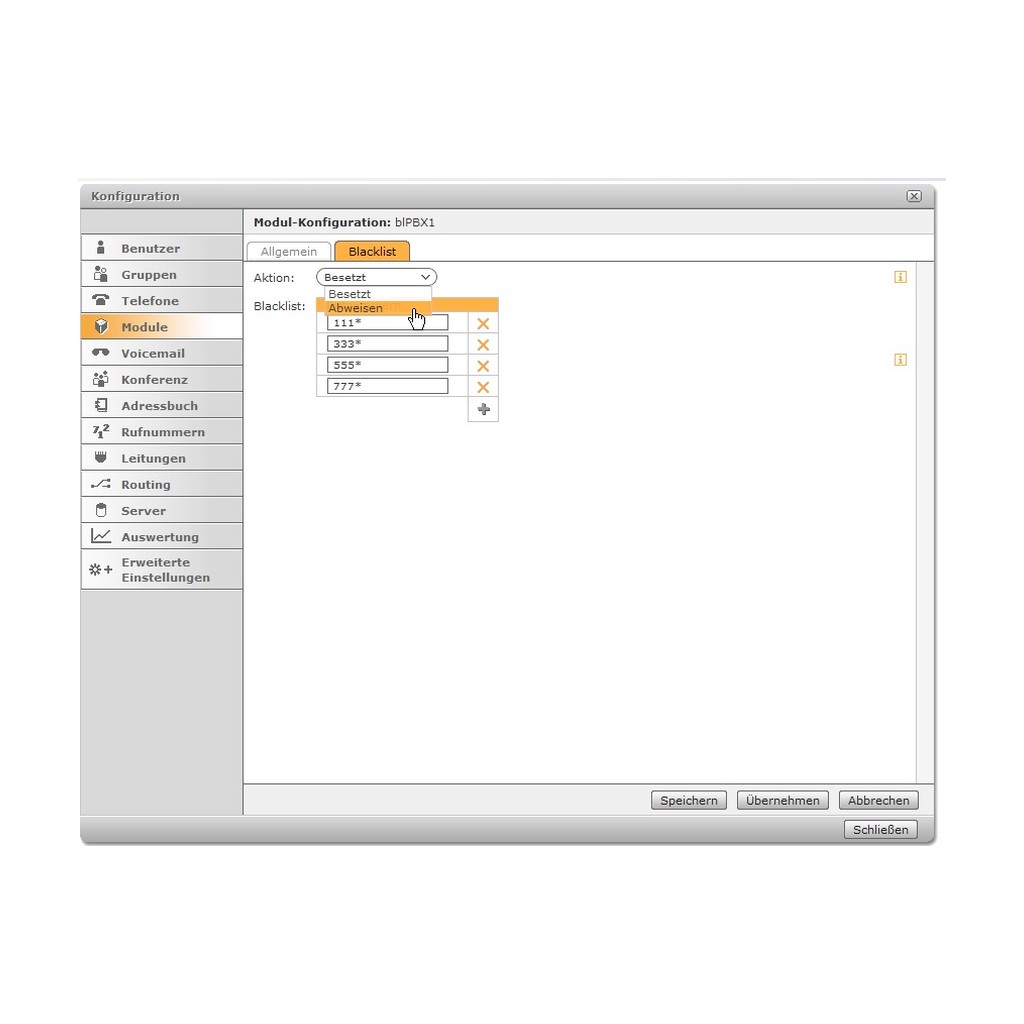 [1001000027-60-1] STARFACE 365 Blacklist für PBX