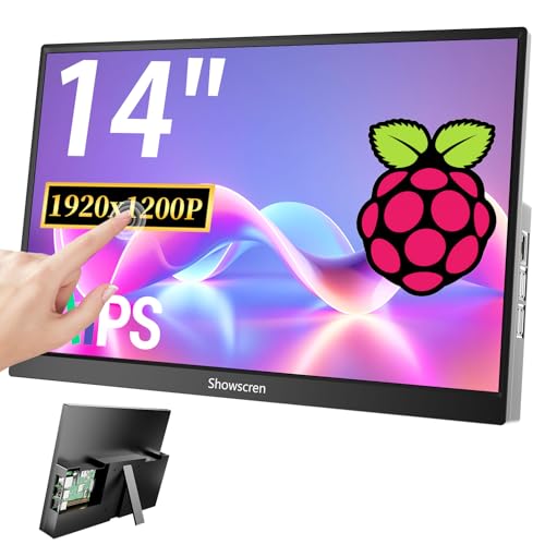 Showscren 14-Zoll Touchscreen Monitor, HDR 1920 x 1200, 99% sRGB, 60 Hz, mit Lautsprecher, HDMI, USB-C, tragbarer Monitor Bildschirm