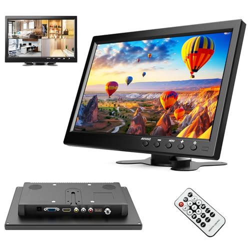 podofo 10,1 Zoll Monitor Tragbarer Mini Monitor 1080P LCD PC Bildschirm mit HDMI, AVI, VGA, USB, BNC Eingang Display Videoplayer Monitore für Gaming/PC/TV/DVD/Auto Kamera/Überwachung Kamera